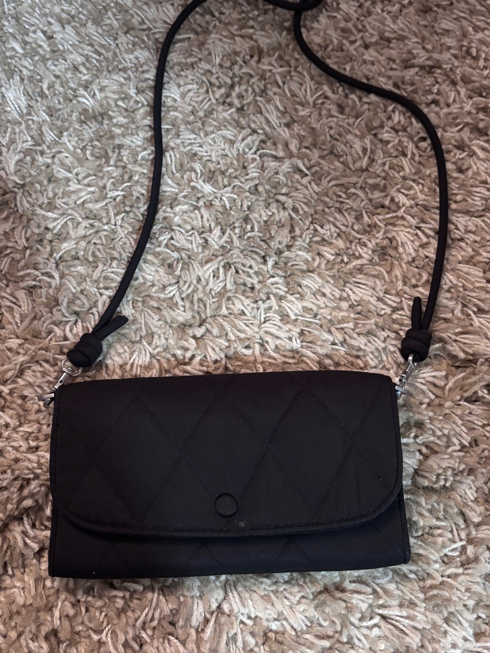 Vera Bradley Black Quilted Crossbody Wallet - Unbranded